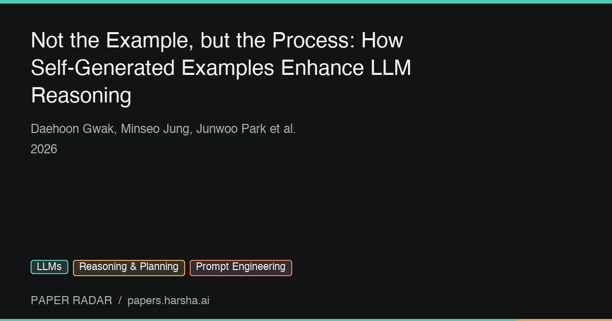 Not the Example, but the Process: How Self-Generated Examples Enhance ...